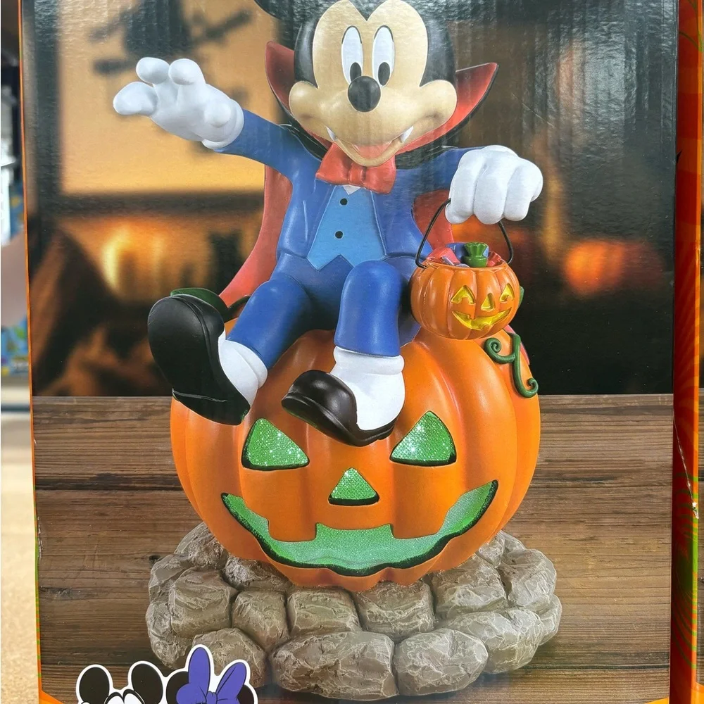 Disney Mickey Color Changing Light Up Vampire with music Halloween Decor NIB
